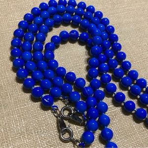 Ooops A Daisy Vibrant Blue enamel metal ball necklaces set of 2